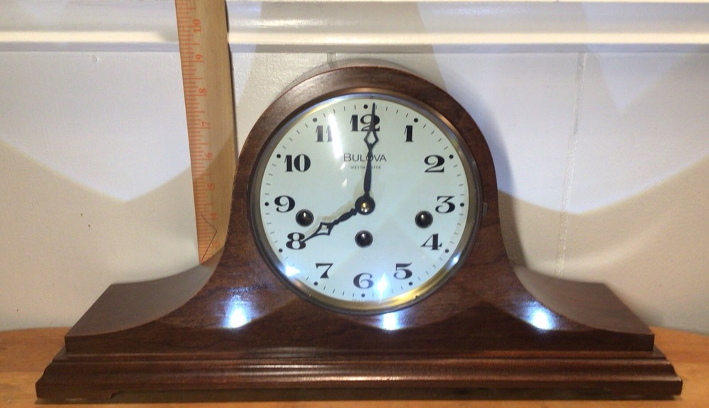 VTG. MECHANICAL Bulova Westminster Camelback Mantel Clock, 2 Jewel, Model 340-02