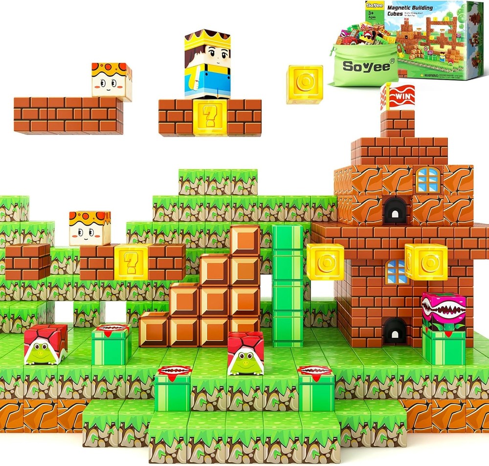 Magnetic Blocks Building Toys - Build Mine Magnet World Set, Toddler Kids...