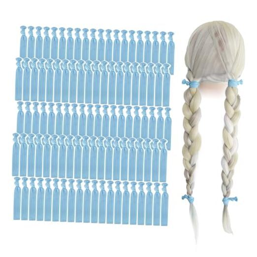 MEEDEE 100 Soft Elastic No Crease Light Hair Ties for Women in Blue