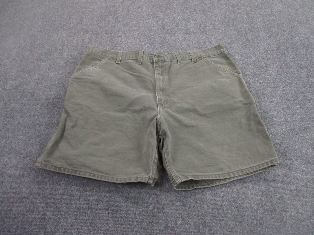 Vintage Carhartt Shorts Adult 44 Green Canvas Work Wear Outdoors Carpenter Mens
