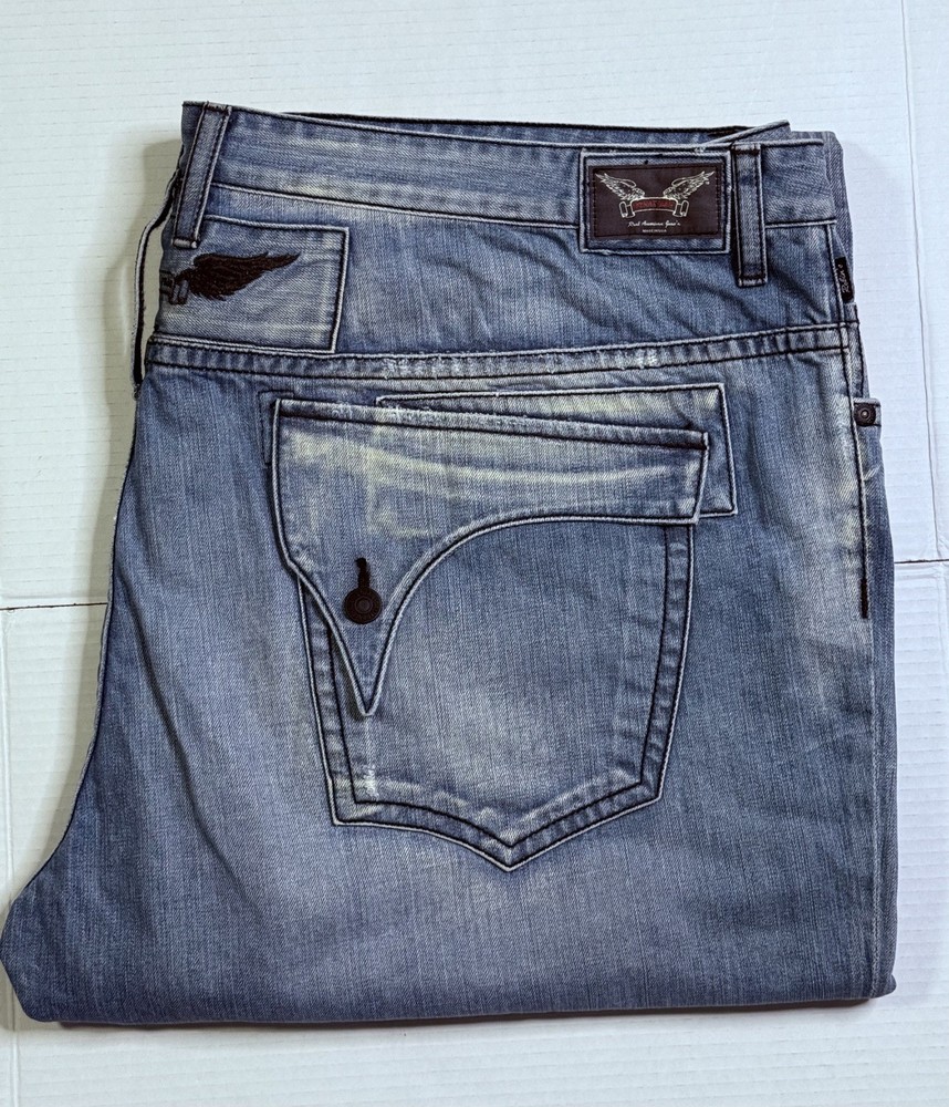 New Men’s Robin’s Jean Size 52 Style #D5696LFXX LONG FLAP Light Blue