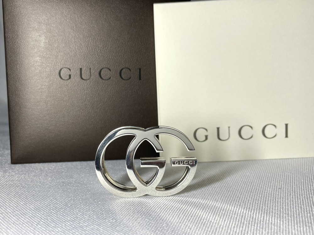 Rare Gucci GG DoubleG Money Clip Wallet in AG925 Silver