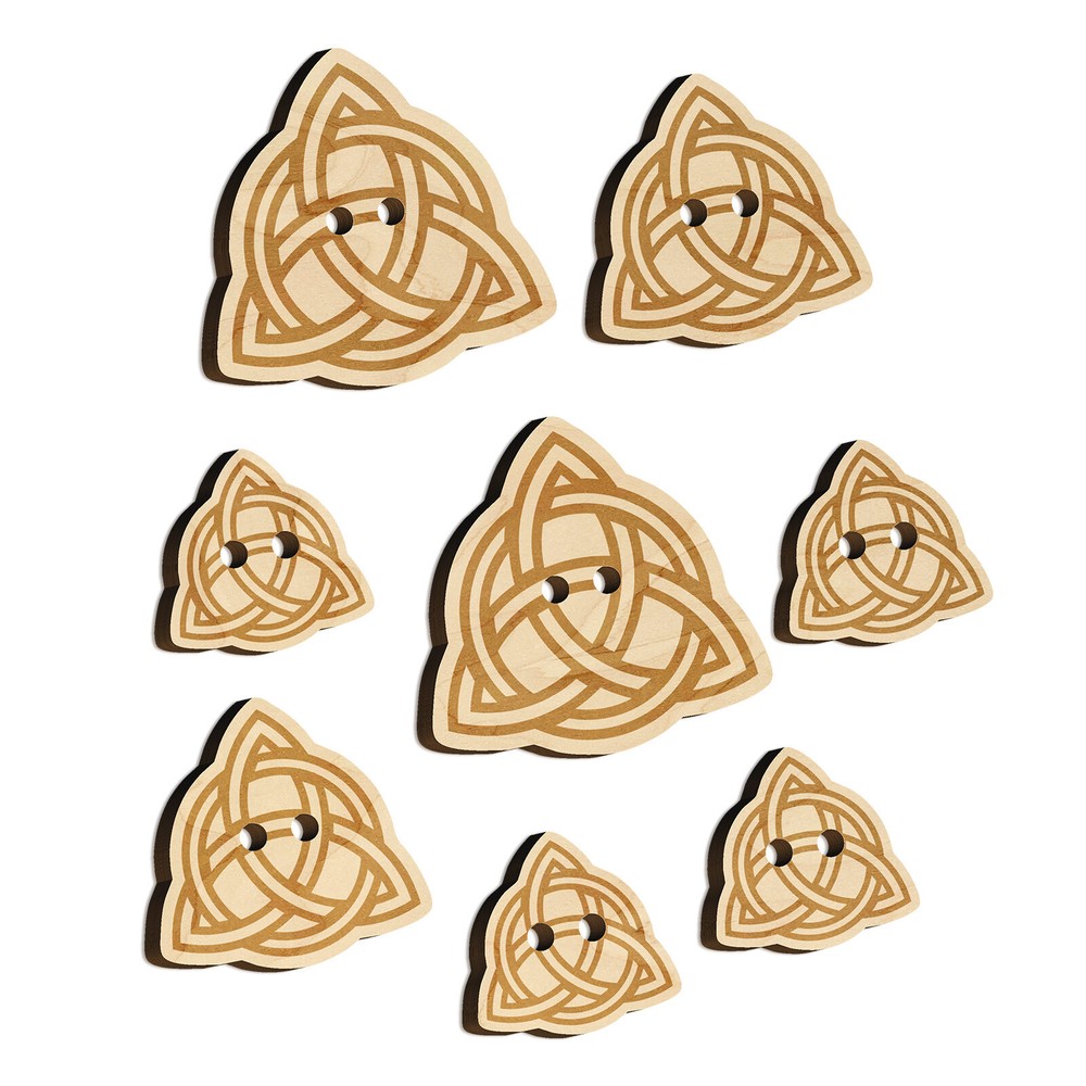 Celtic Triquetra Knot Outline Wood Buttons for Sewing Knitting Crochet DIY Craft