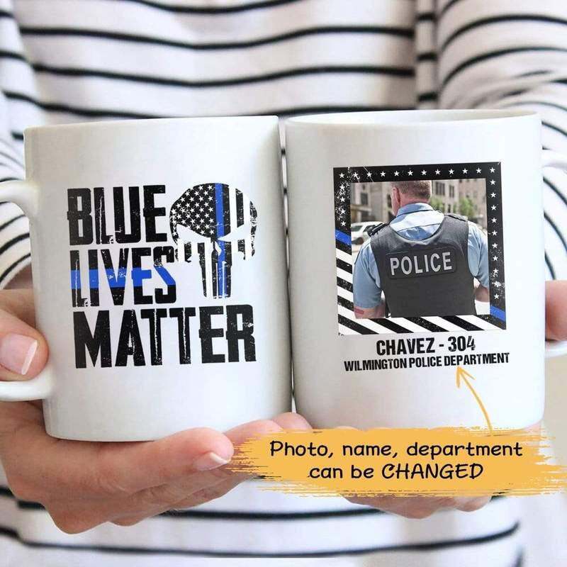 Tbl Blue Lives Matter Personalized Photo Mug Family Gift Funny Gift Personalized
