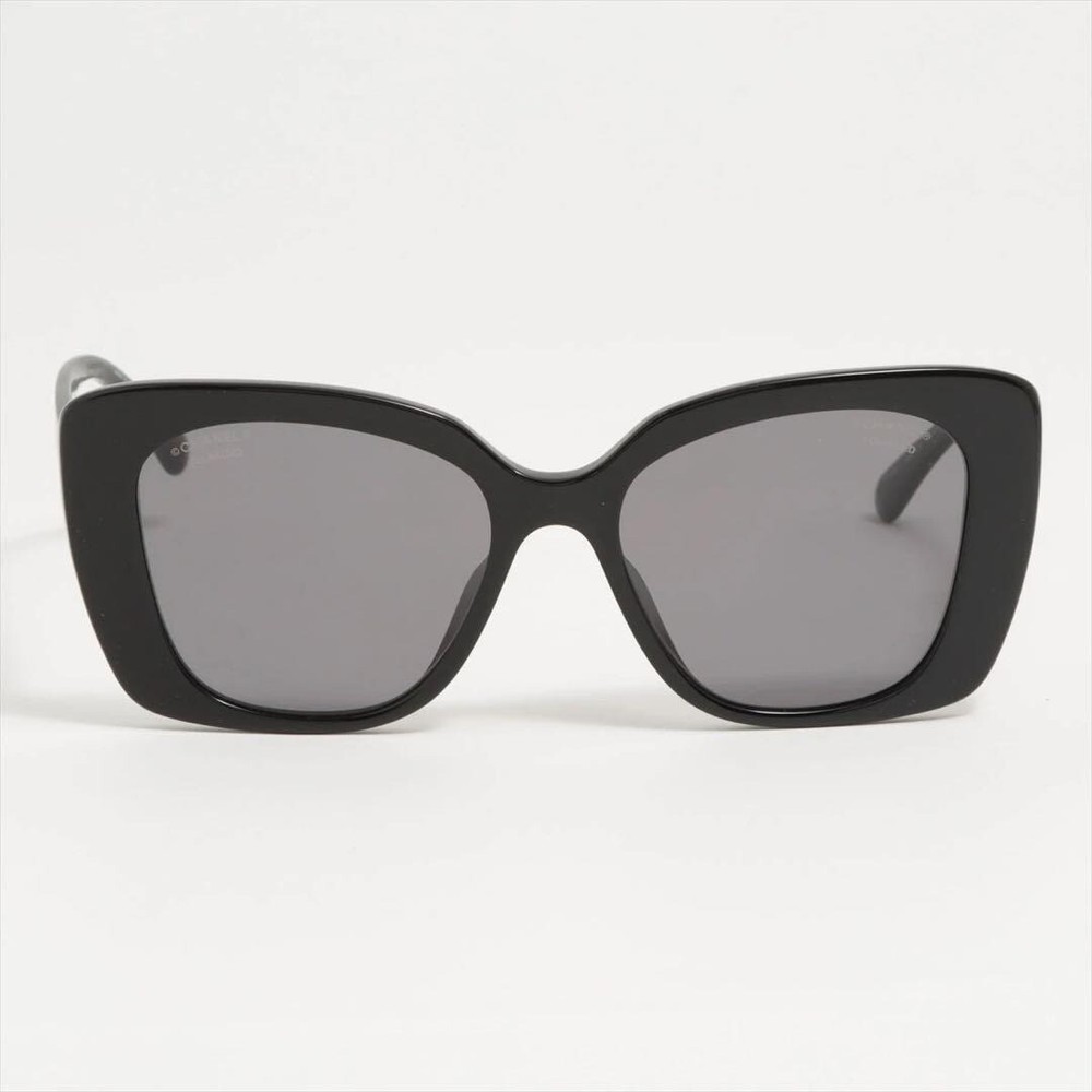 CHANEL 5422 Black Rhinestone Sunglasses with Coco Logo