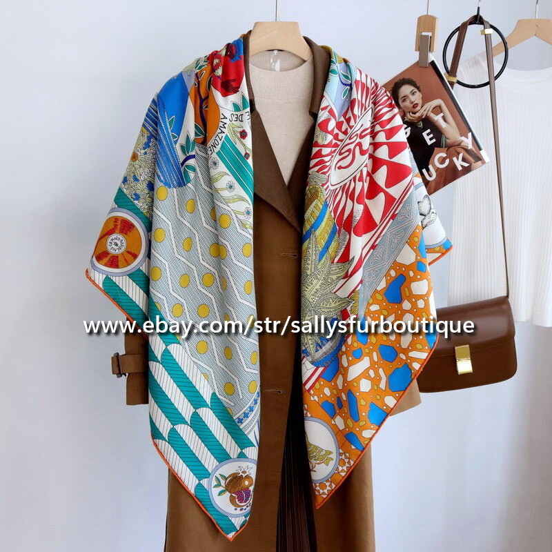 Sallys Boutique Aztec Print Cashmere Silk Wrap Scarf Shawl 53 Inch 2 Sided