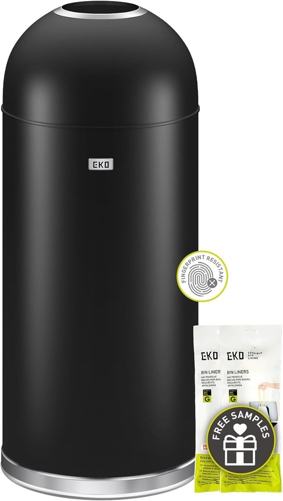 Stylish 15 Gallon Open-Top Garbage Bin - Durable Stainless Steel Waste Solution