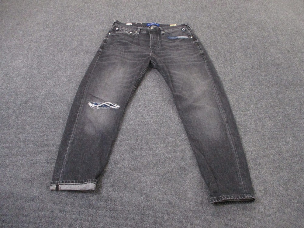 Scotch Soda Jeans Men 29 x 30 Gray Denim Dean Tapered Loose Distressed Selvedge