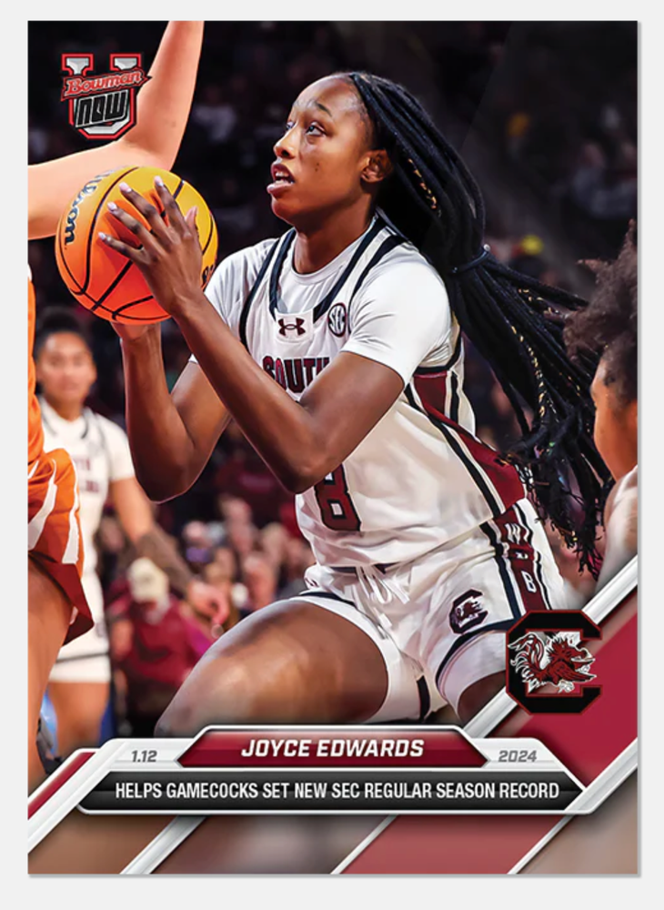 PRESALE 2024-25 Bowman U Now Joyce Edwards #45 SEC Season Record-image