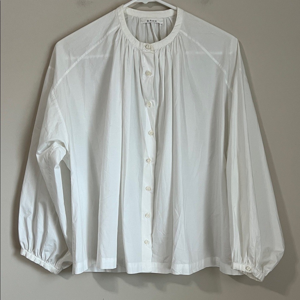 Doen Jane Blouse White Size XS 100% Organic Cotton