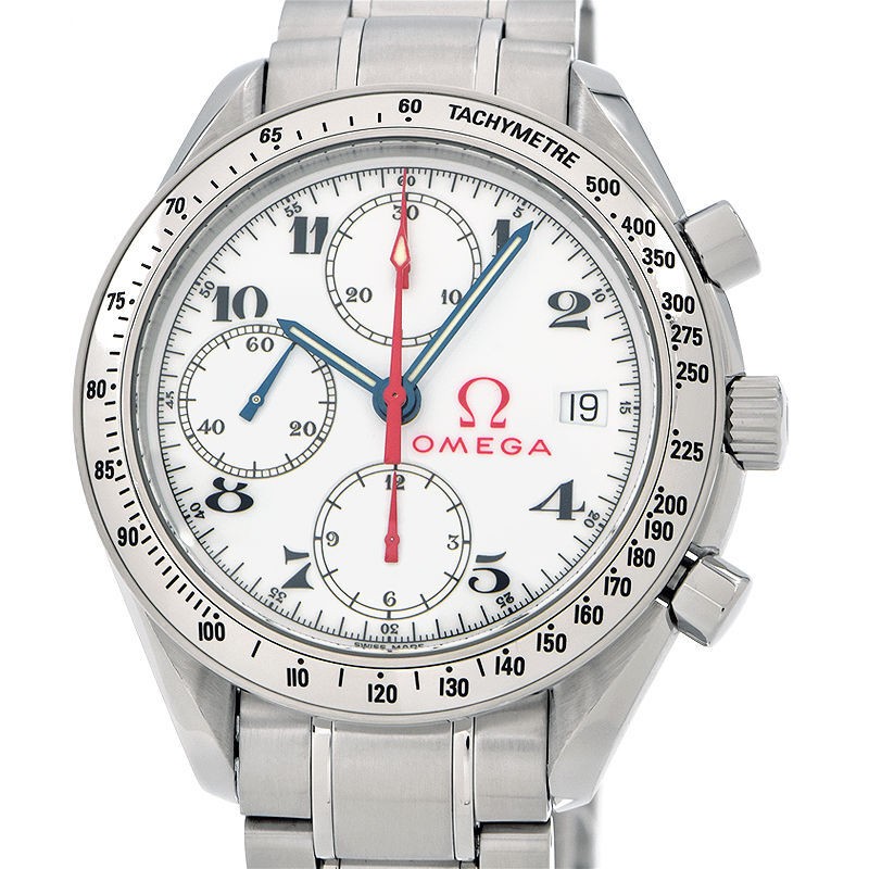 Omega Speedmaster Date Olympic Chronograph White Automatic Watch 293053