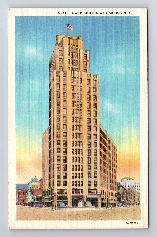 Syracuse NY-New York, State Tower Building, Antique Souvenir Vintage Postcard