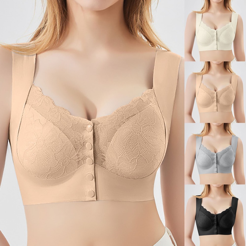 Women's Thin Seamless Vest Soft Support Large Chest Small Half Fixed Cup