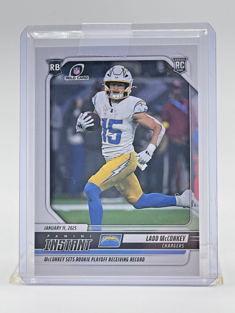 Ladd McConkey 2024 Panini Instant #257 Rookie Playoff Receiving Record SP RC RB