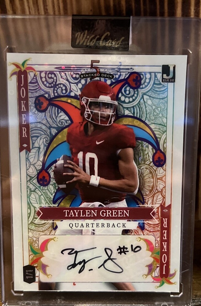 Taylen Green 1/1 Joker Autograph White Rainbow Wildcard 5 Card Draw