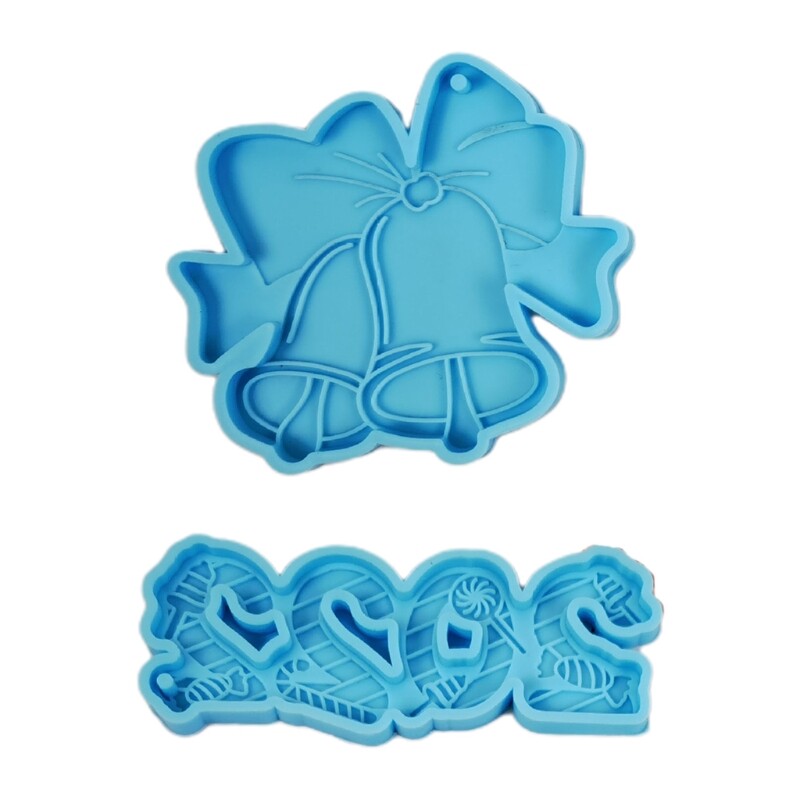 Handmade Xmas for Key Chain Resin Mold DIY Hanging Pendant Silicone Mould