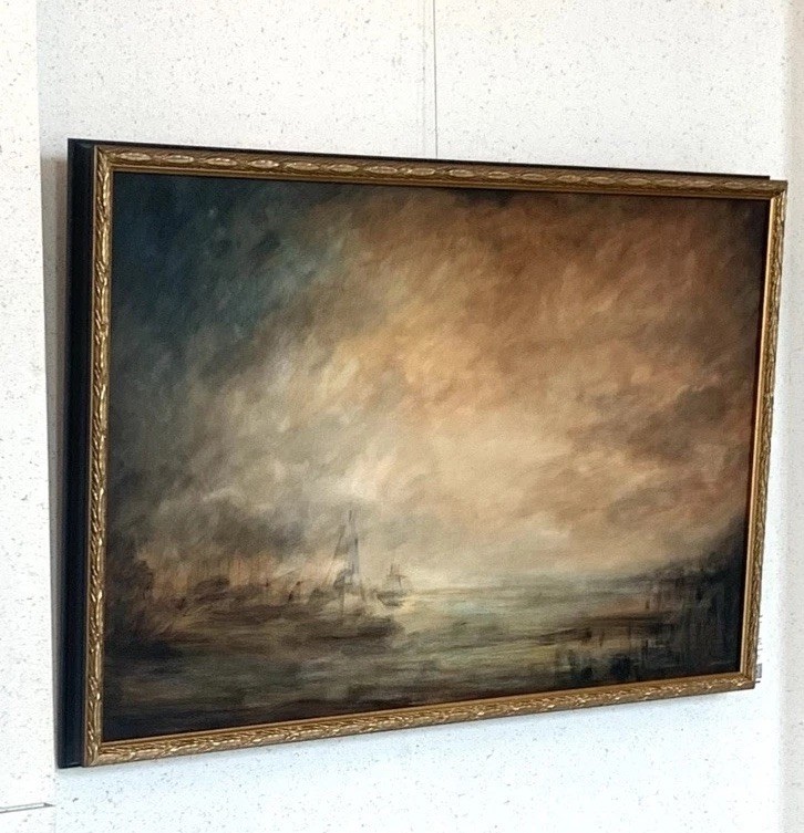 Original Oil Painting Custom Framed Canvas “New World” 30x48” by Chip Ghigna