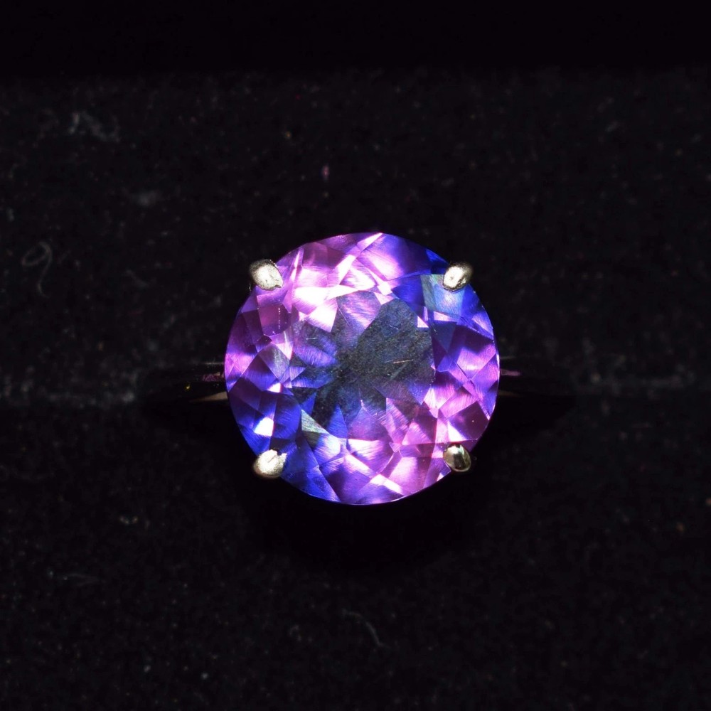 Certified 8 CT Natural Purple Blue Sapphire Ring In 925 Sterling Silver All Size