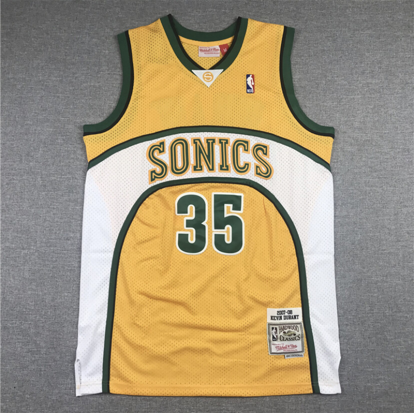 Seattle SuperSonics Kevin Durant gold regular season basketball retro jersey