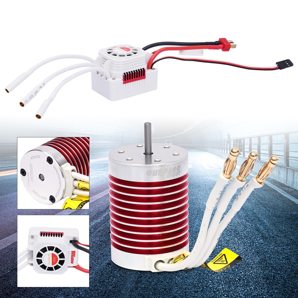 Waterproof Brushless Motor + 45A ESC Combo Set Fit 1/10 1/12 RC Car Truck 4370KV