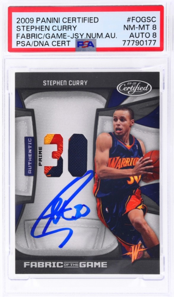 2009 Panini Certified Stephen Curry Fabric Of The Game Auto /25 PSA/DNA 8 Pop 2
