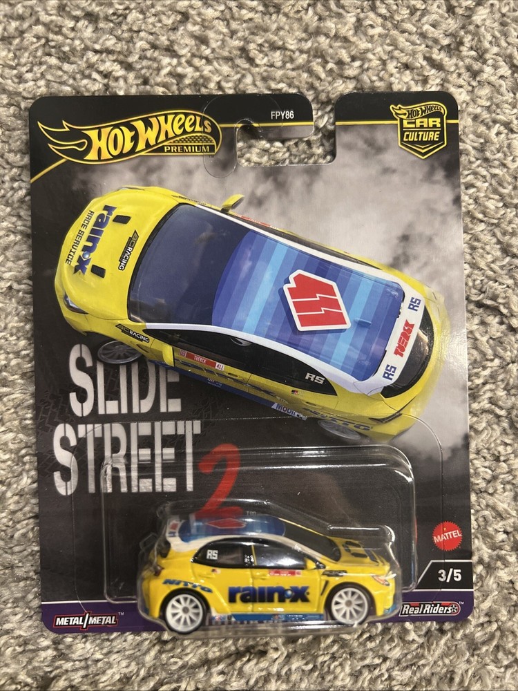2024 Hot Wheels Premium Car Culture Slide Street 2 2023 Toyota GR Corolla Rain-X