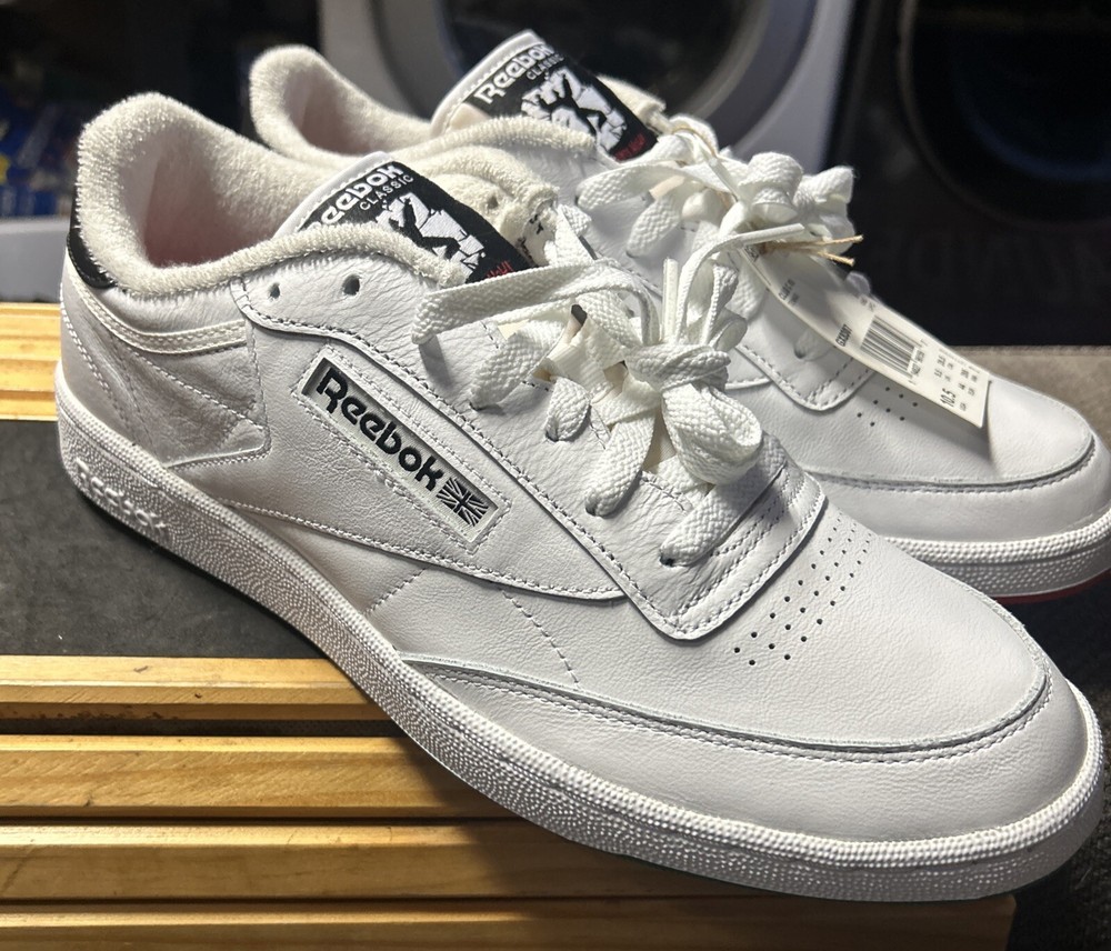 Reebok Club C 85 'Human Rights Now!' Sneakers | White/Chalk/ Red / Green 10.5