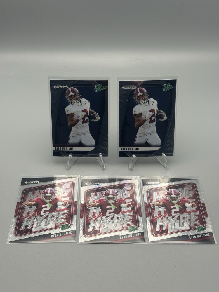 2025 Prizm Draft Picks Ryan Williams 2 Base & 3 Hype Inserts - 5 CARD LOT!!!!