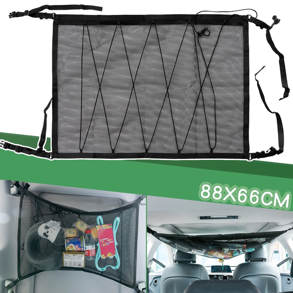 Car Ceiling Mesh Storage Luggage Bag Top Travel Quilt Tent Cargo Organizer Net;