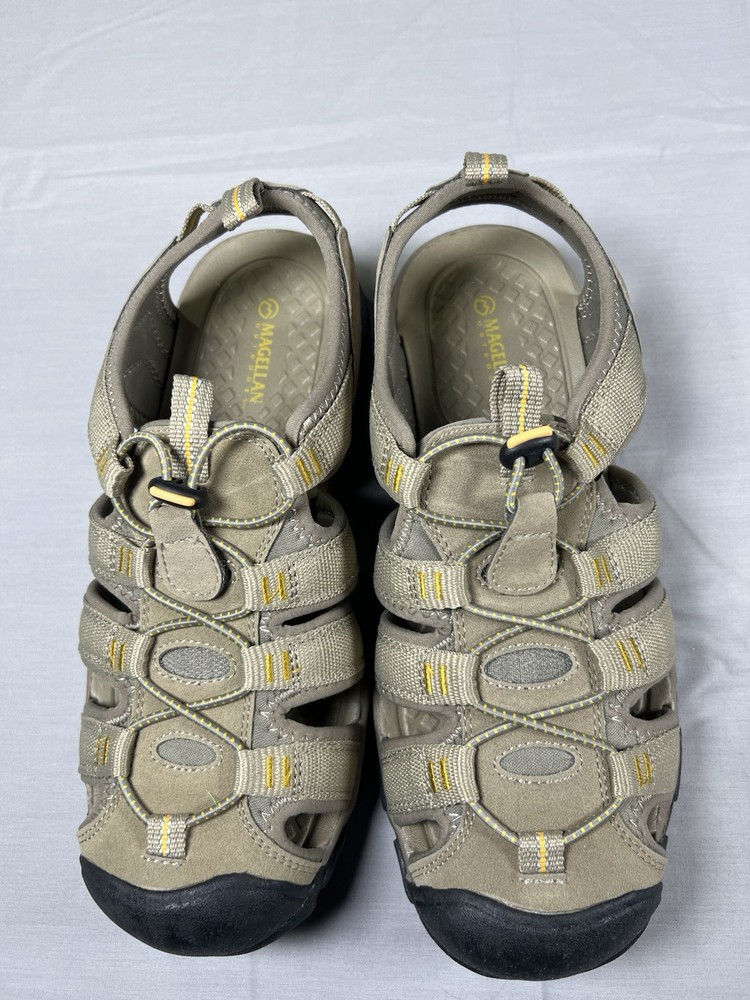 Magellan Outdoors Men's 9D Tan Canvas Fisherman Hiking Sandals FWMFSS1022