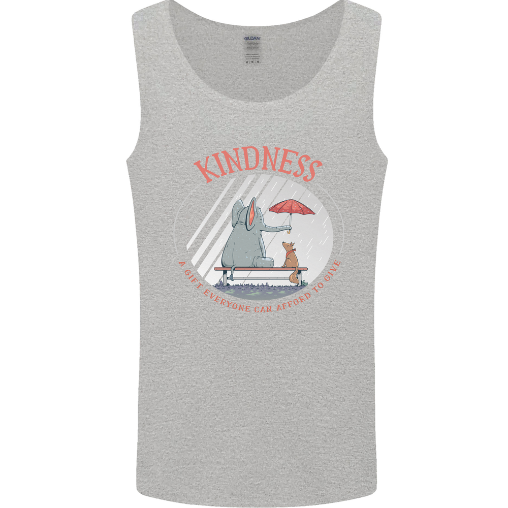 Kindness a Gift Funny Dog Elephant Mens Vest Tank Top