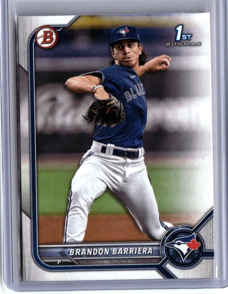 BRANDON BARRIERA ROOKIE 1ST BOWMAN BASEBALL RC #BD-21 2022 MLB TORONTO BLUE JAYS