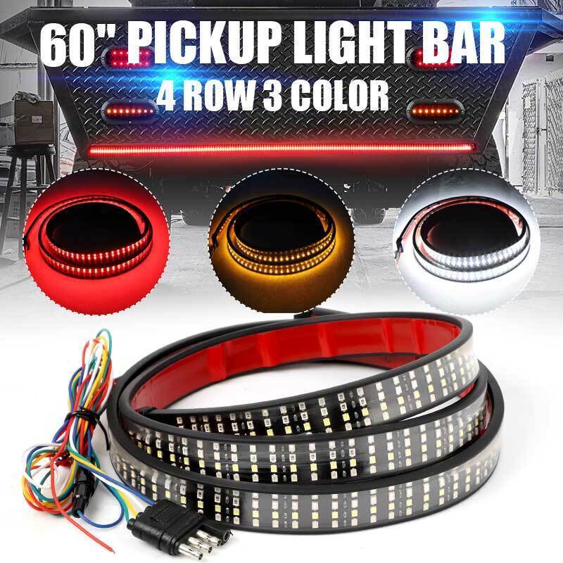 60'' For Jeep Cherokee 4Row 6 Functions LED Car Strip Rear Tailgate Light Bar