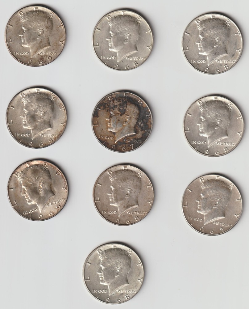 BELOW SPOT! 10 40% Silver Kennedy Half Dollars ($47.00+ is spot as of 12-11)