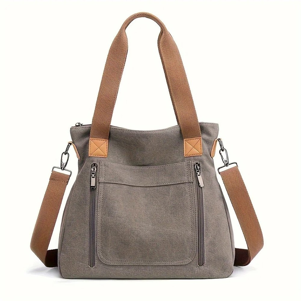 Women's Versatile Handbag Large Capacity Canvas Casual Shoulder Crossbody Bag