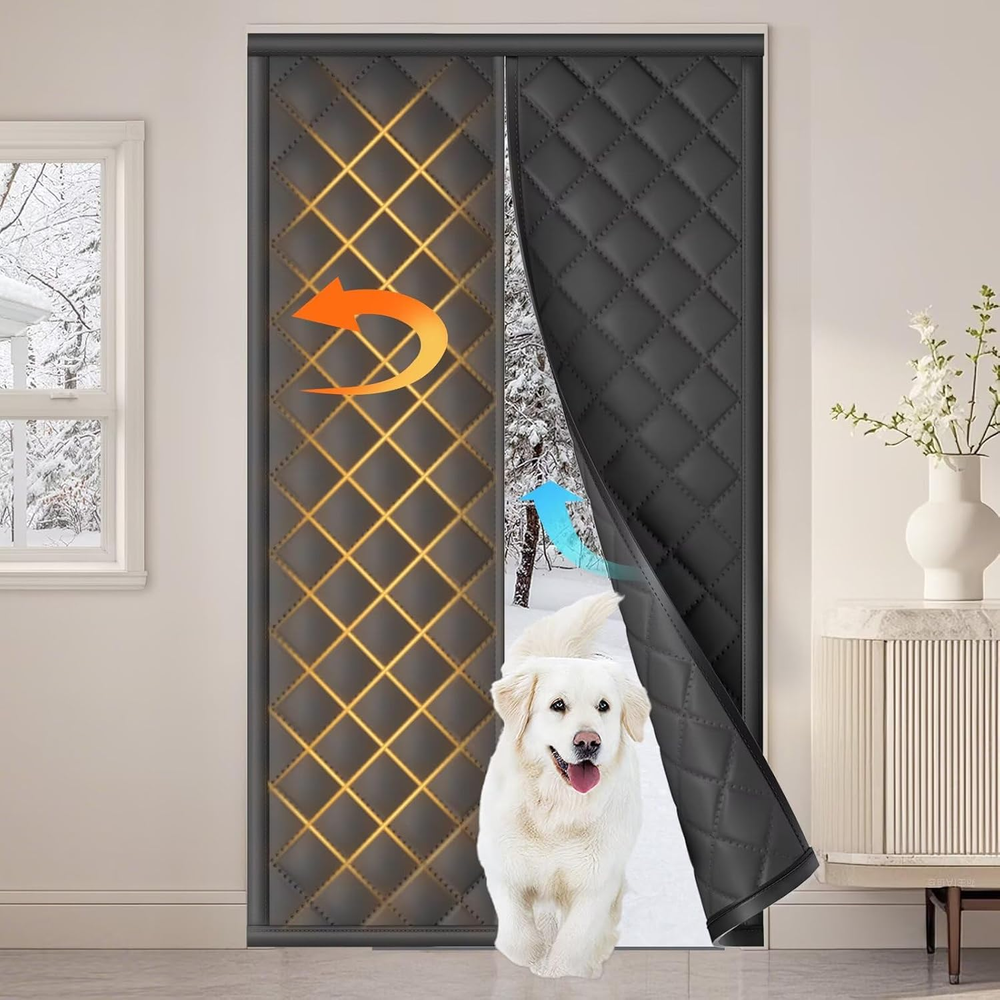 Magnetic Thermal Insulated Door Curtain Fits 32