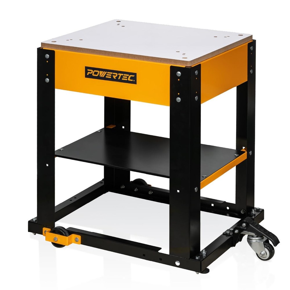 Mobile Tool Stand with Wheels & Melamine Top for Power Tools
