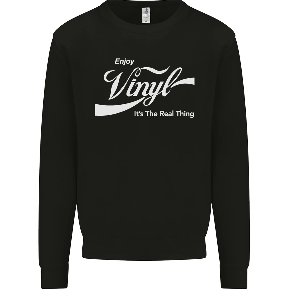 Enjoy Vinyl DJ DJing Decks Turntable Funny Mens Sweatshirt Jumper
