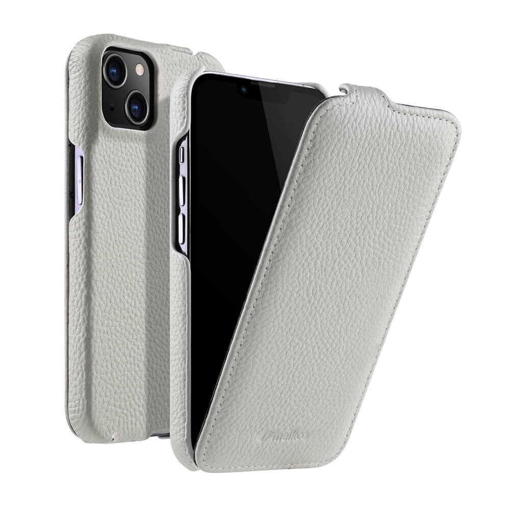 For iPhone Modern Color Vertical Flip Geunine Leather Case