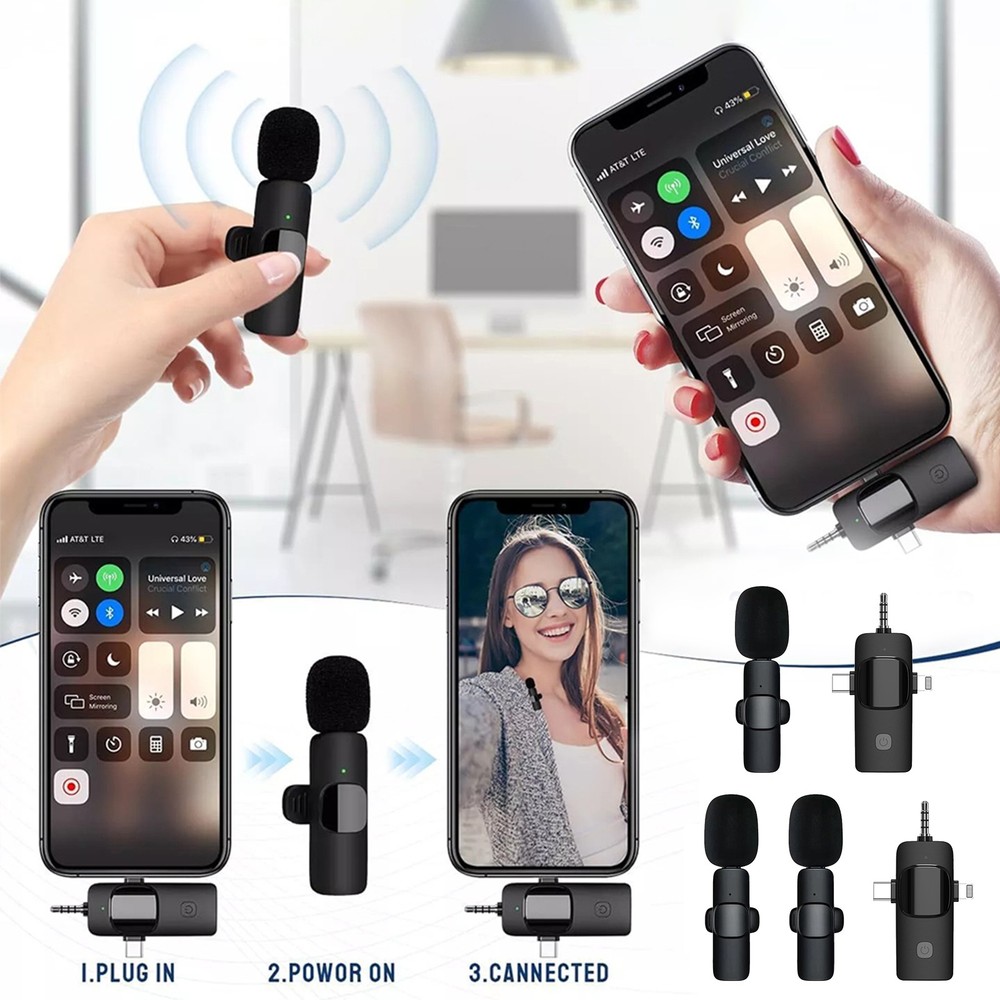 Wireless Lavalier Mini Mic for Android iPhone Audio Video Recording  