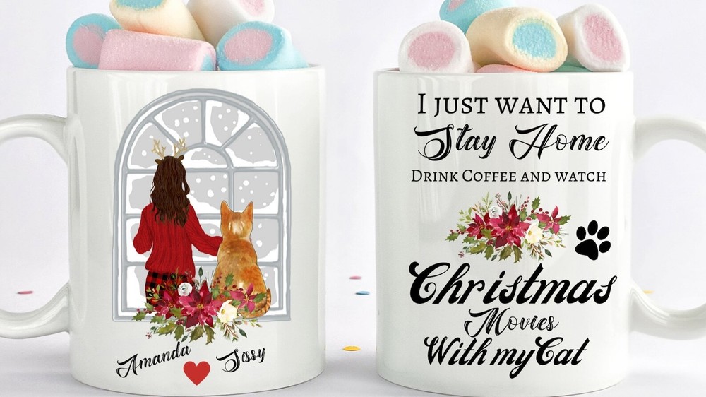 Custom Christmas Cat Mom Mug Christmas Cat Mother Cat Mom Gift Cat Lover Gift Ca
