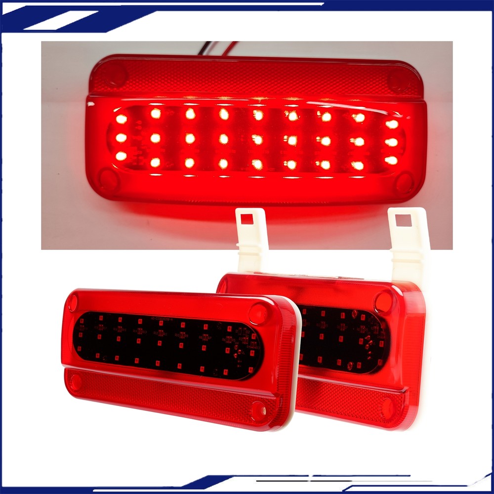 （2） Rear LED Brake Tail Lights RV Camper Trailer Stop Turn Taillights Red 12V