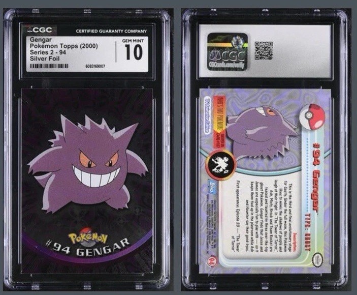 CGC 10 Gengar Pokémon Topps (2000)Series 2 - 94 Silver Foil