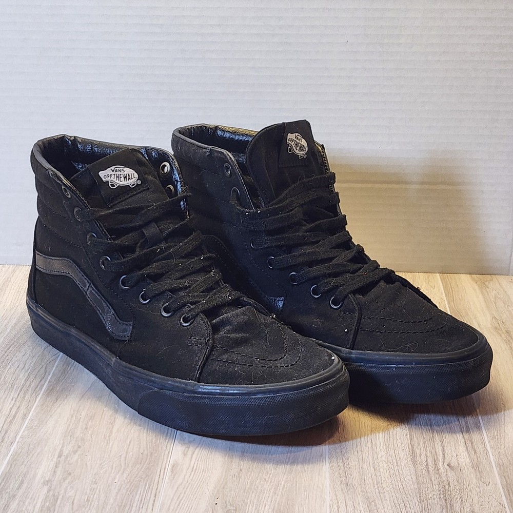 Vans Sk8-Hi 'Triple Black' Size Mens 9.5 Womens 11.5  Skate shoes skateboard