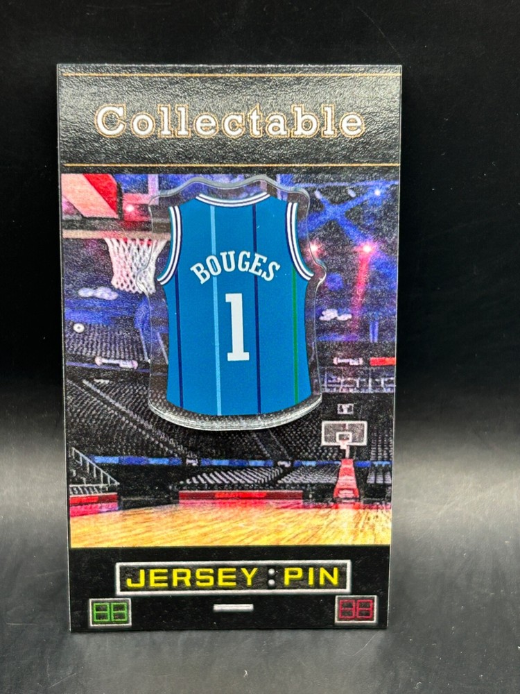Charlotte Hornets Muggsy Bouges jersey lapel pin-Classic Retro Collectable