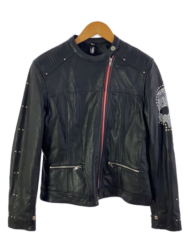 Men's Black Leather Single Rider Jacket - Style 2276