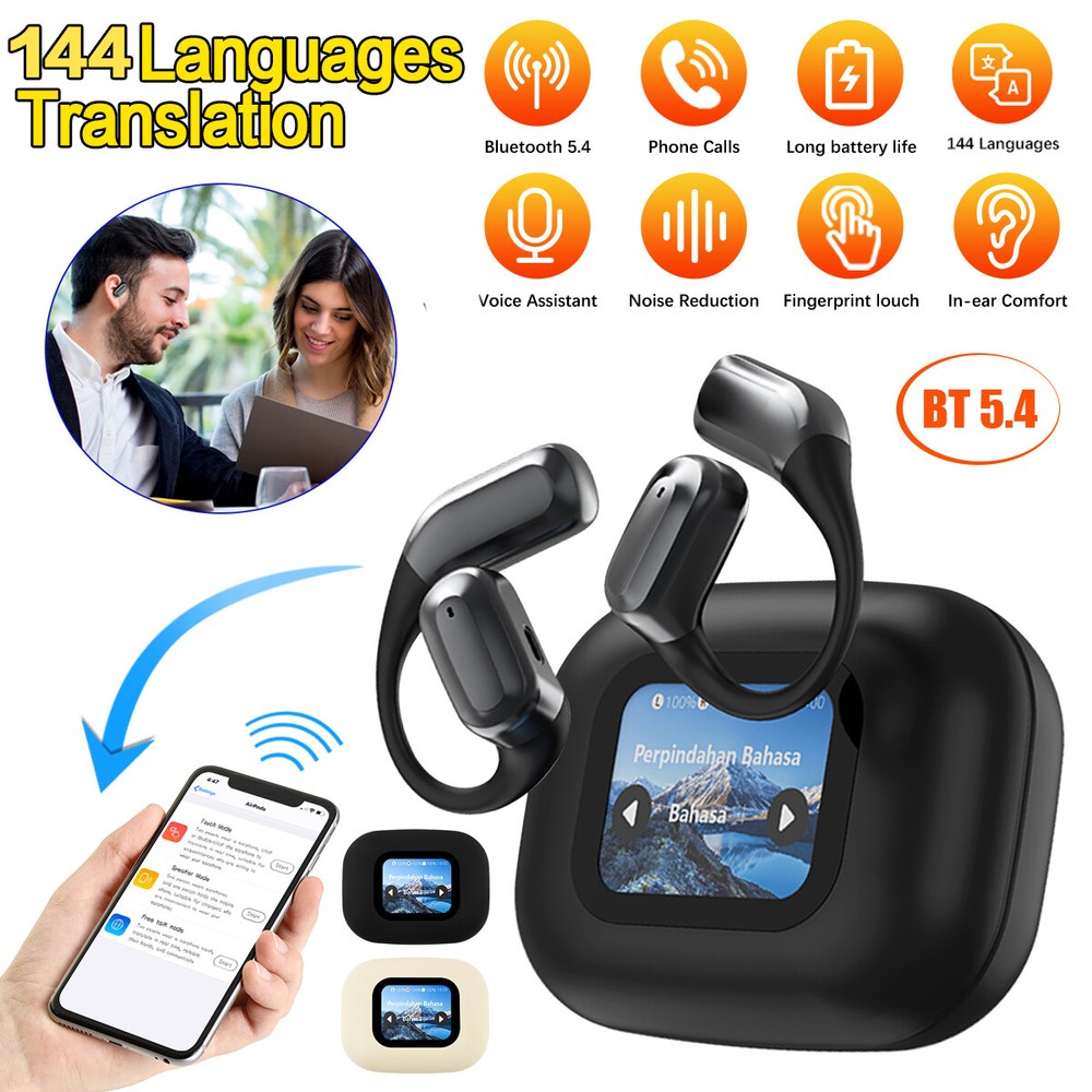 2024 Bluetooth AI Translator Earbuds 144+ Language Real-Time Translate Earphones