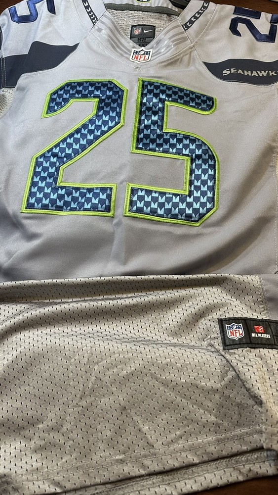 NIKE ELITE Richard Sherman #25 Seattle Seahawks Jersey Sz-52 Wolf Grey AUTHENTIC