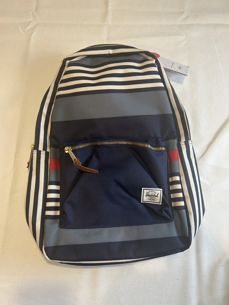 NWT Herschel Supply Co Settlement 28L Backpack Gray Navy Red School Bag