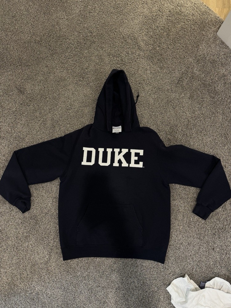 Vintage Duke University Duke Blue Devils Hoodie Reverse Weave Mens Sz L Navy